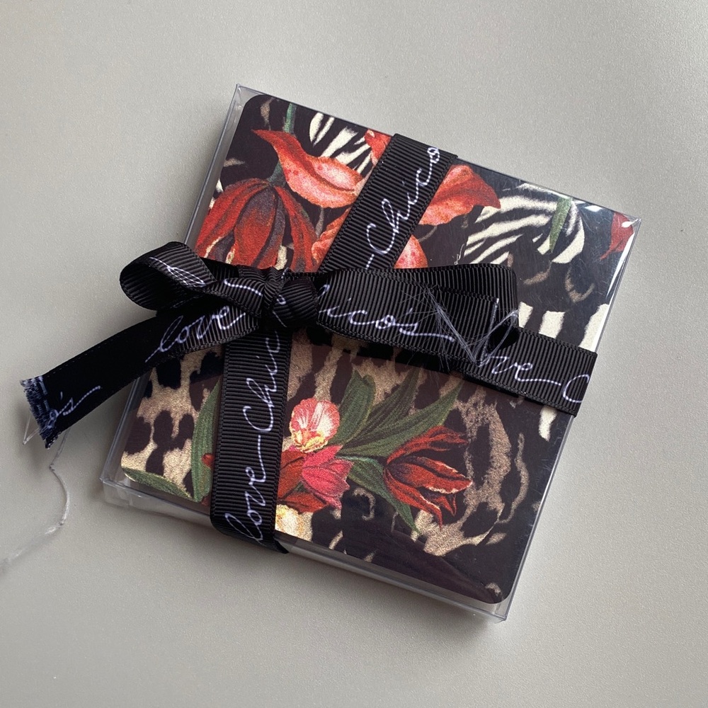 Chicos Leather Printed Coasters Set